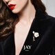 Jay hibiscus brooch, women's coat corsage, collar pin accessories, birthday gift for mother-in-law, elders, brand gift box, Baibei (Beijing warehouse/delivered nearby)