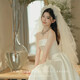 Biyun's new super immortal flowers head jewelry simple bride retro marine wedding jewelry, wedding dress, tournament, high -level original (芊 芊) yarn double -layer about 80cm with gold