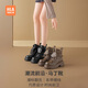 海澜之家（HLA）马丁靴女厚底增高工装靴子女HDAXZW4BCR046 卡其色38