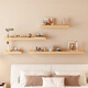 Ruoshi solid wood wall rack wall wall-mounted laminate background wall decoration bracket one-word partition bookshelf shelf solid wood-log color 12*60