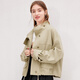 Betu Women's Spring New Style Windbreaker Temperament Stand Collar Short Drop Shoulder Sleeve Windbreaker Jacket Women 2401T47 Khaki L