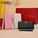 Jinlilai Wallet Damen Long Leder Reißverschluss Clutch Clutch 2025 Einfache Brieftasche Trendy Clutch Clutch Geschenk für Frau Mobiltasche Schwarz [offizieller Straight Shipping. Eine falsche eine feine Sache zehn] kleine Tasche