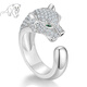 Guanpuge Fat Donglai quality pt950 platinum leopard head ring platinum men and women silver model live diamond lover inner diameter 16