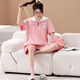 Langsha mère et fille habille parent-enfant pyjamas filles d'été à manches courtes en coton mince coton habitant petite fille étudiante SUPPORT LYP693 M Femmes 150-160cm / 80-98jin [Jin est égal à 0,5 kg]