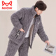 Catman (miiow) Nouveau homme et hiver en coton à trois couches pour les hommes Coral Velvet plus velours de flanelle épaissie des vêtements de maison d'hiver M6626 gris clair avec un chapeau 3 couches x xxxl [165-195jin [Jin égal à 0,5 kg]] trois couches + épais