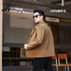DK Brand Men's Jacket Woolen Coat Woolen Coat Winter 100% Pure Wool Liner interno extraíble Jacket engrosado Gris oscuro M /170