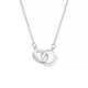 MZMZ platinum fashionable double ring necklace for women pt950 clavicle chain platinum pendant Valentine's Day birthday gift for girlfriend local warehouse/next day delivery - light luxury double ring necklace for women