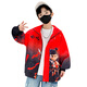 G.Duckkids Little Yellow Duck Boy Chaqueta Spring y Autumn Nezha Cloth Boys Chaqueta con capucha niños de tamaño mediano Top Red 130 Tamaño 7 ~ 8 años [120-130 cm]
