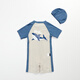 Ono Seven Days Children's Swimsuit One-piece Boys Summer Cute Shark Sunscreen Quick-Drying Seaside Vacation Beach Swimsuit with Swimming Cap L Size Recommended Height 90-100CM