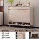Clocked shoe cabinet home door modern simple light luxury entrance cabinet high-end door stool against the wall hot storage cabinet AD983 [light gray] 120cm-high-leg style [painted bright]