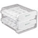 HUYO egg storage box fresh-keeping storage box for refrigerator, special storage box for eggs in kitchen, double-layer drawer-type egg tray home, egg storage box, double drawer 40 compartments