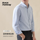 BLACKMONDAY cotton oxford long-sleeved shirt for men, cotton vertical stripes, men's anti-wrinkle, no-iron business casual shirt
