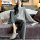 Pijama modal para mujeres en primavera y otoño algodón puro manga larga internet estilo de celebridades otoño 2024 nueva ropa a rayas para ropa exterior 9719 mujeres m