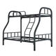 Bunk bed with bunk bed, steel wooden bed, iron frame bed, iron frame bed, thickened high and low bed, super load-bearing, classic black, upper bunk width 90/lower bunk width 120, free bed board