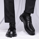 Zapatos de cuero portuleso para hombres de negocios británicos para hombres zapatos casuales de negocios de manera baja con planta gruesa zapatos formales zapatos de boda 9929 negro 42