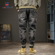 Aemape Jeans Men's Summer American Fashion Brand rétro Lavage droit en liberté HARUN SMELLET PANTERS NOIR 28 Poids approprié 90-110jin [Jin est égal à 0,5 kg]