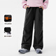 左西童装女童裤子加绒工装裤2025新款儿童户外耐磨伞兵裤 黑色 160