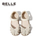 Belle Children's Shoes Summer Children's Sandals Girls Baotou Soft Soled Toddler Shoes Fashion Princess Shoes Baby Beige 29