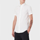 ARMANI/阿玛尼 EA 男士刺绣鹰标时尚修身短袖衬衫 8N1C91 1NI9Z 深棕色 U6195 L