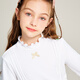 Classic Teddy classic Teddy girls' bottoming shirt children's T-shirt long sleeve medium and large children's clothing lady's clothing versatile white 140