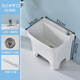 Mop pool balcony ceramic washing mop pool mop pool household bathroom automatic drainer high-foot basin pool 51 cm Taiwan control integrated molding (basket anti-blocking)