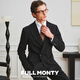 FULL MONTY star's same style double-breasted suit suit men's pure wool business black formal groom's wedding suit black 20002 54