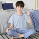 曼妮朵2025新款春秋季男孩儿童睡衣短袖长裤男宝套装夏季休闲男童家居服 N9926【短长】 130 14码建议125-135cm