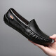
Belle 2025 spring beanie shoes men's genuine leather soft sole lazy British style black leather shoes versatile driver's shoes 9901 black hollow 38