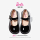 芭比儿童皮鞋单里亮面黑皮鞋女孩乐福鞋女童小皮鞋DA6057 黑色 36码