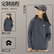 是魅秋冬季纯棉工作服卫衣定制餐饮服务员工装男公司团体长袖加绒加厚 WY-9901#暗夜灰【薄款】 S