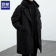 ROMON (ROMON) 2025 autumn and winter new men's green coat men's jacket fake two-piece hooded mid-length windbreaker parka overcomes trend classic black [Spring and autumn/Parke coat/German style/Big 4XL Recommended 180-200Jin [Jin equals 0.5 kg]