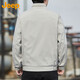 吉普（JEEP）外套男春秋季休闲立领夹克男士潮流宽松衣服男装 卡其 XL 