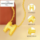 IosnIOSN gold H letter pendant for women 999 pure gold 5G gold chain clavicle necklace as a birthday gift for girlfriend Pure gold H letter pendant with free gold-plated silver chain 1.37g