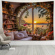 
Nordic window sill landscape hanging cloth background cloth room bedside wall cloth bedroom decoration tapestry canvas live mural 6169 [horizontal] [fragrant cloth] Collection 150 height * 200 width CM [send installation package] + star