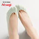 Thick wood spring and summer shallow mouth ice silk boat socks full circle silicone preventing soles of the feet to prevent sweat absorption and comfortable women's short socks ATF2401 691 pink 1 pair One size 23-25cm