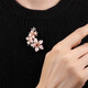 QUAMER Gold Store Brooch Women's Pin Sweater Corsage Flowers High-end Luxury Versatile Atmosphere Temperament Pink Complex