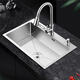 Kayin Kitchen 304 stainless steel hand-drawn thickened single-slot sink package large single-slot washbasin three-hole three-hole thickened 45*40-AA package AA empty
