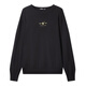Carbin Men's Collagen Knitted Sweater Autumn New Gold-line Embroidered LOGO Sweater Comfortable Sweater Warm A Coal Black 01 L /175/50