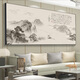 Room à thé suspendue peinture chinoise calligraphie calligraphie et peinture bureau paysage paysage encre peinture salon table de thé fond décoration mural mural ct-3887 [soutenu par dos] 140 * 60cm de long [toile d'huile] cadre en alliage en aluminium