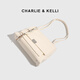 CHARLIE&KELLI CK品牌轻奢包包女包2025新款翻盖流浪包女士单肩斜挎包 贝壳白