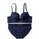 Calvin Klein Bra Unterwäsche BH glänzend seidig, schnell trocken bequemer Stoff sexy ober dünner dicker Boden QF6996ad Schwarzer Bra 80B 36B