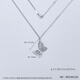 Jibaolou PT950 platinum necklace for women, platinum clavicle chain, butterfly pendant set chain, New Year's Day gift for girlfriend, 40+3cm6.52g chain set
