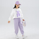 Yoyo One (Yoyo One) Mädchenanzug Anzug Springanzug Neue Kinder modische Sweatshirt Girls Casual Children's Clothing Sport Frühling und Herbst 10 Jahre alt 4882 Weiß + 16187 Lila [plus Samtanzug] 160 cm
