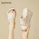 
Daphne thick-soled sequin high-heeled heeled sandals for women in summer small heightened fashion flip-flops for women apricot color 36