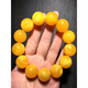 DL 1998 Amber Bracelet Floating Flowers Second Generation Beeswax Chicken Oil Yellow Bracelet for Boys and Girls Round Beads Couple Diameter 10mm Floating Flower Bracelet Small Beads for Women