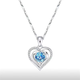 Moissanite diamond sterling silver pendant women's necklace single pendant without chain platinum plated clavicle chain single pendant meet the heart-beating blue diamond pendant light luxury style
