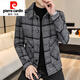 Pierre Cardin 2025 new woolen jacket men's autumn and winter Korean style trendy light mature style men's winter woolen jacket 2911 black gray thick style M