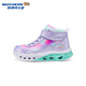 Skechers斯凯奇儿童秋冬保暖运动鞋舒适闪灯休闲棉靴302677L 677L薰衣草色/多彩色/LVMT 32