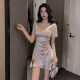 Zhidou Dou Foot Bath Spa Arbeitskleidung High-End-Atmosphäre sexy Techniker Kleid für Frauen Deep V Kleid Fußmassage Hüfte 3897 Schwarz S empfohlen 80-95 Jin [Jin ist gleich 0,5 kg]