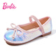 Barbie Children's Shoes Spring and Autumn Children's Leather Shoes Girls' Sequined Crystal Shoes with Dress Princess Shoes DA6072 Pink Size 30